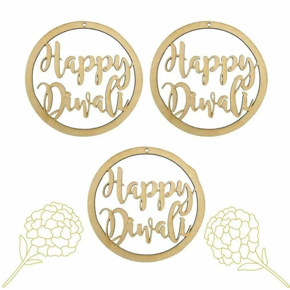 Haoser DIY MDF Cutout Diwali Decoration Happy Diwali DIY MDF Blanks Cutouts