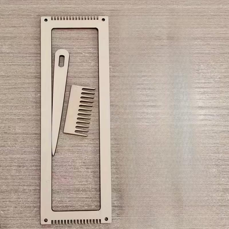 2 Sets Mini Wooden Weaving Loom Kit – Recycled Wood Frame, Light Yellow Tapestry Loom with Comb