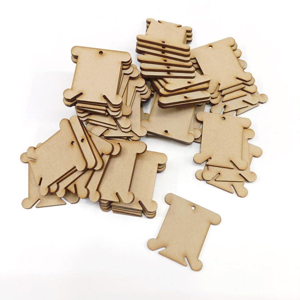 Haoser 16Pcs Wood Floss Bobbins