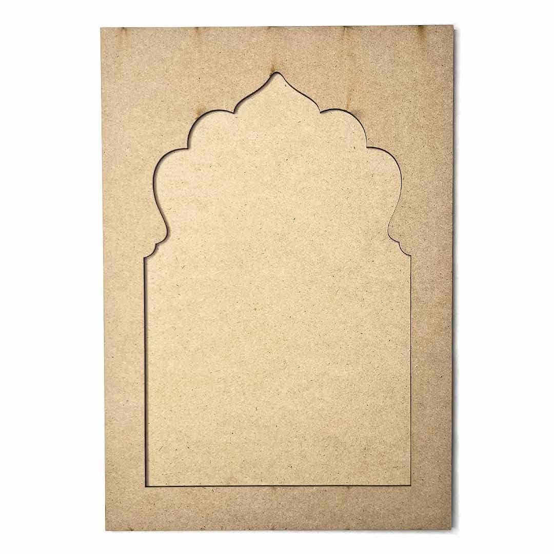 Haoser Plain MDF jharokha Cutouts for Art and Craft|Set of 2 Plain Wooden Jharokha MDF Cutouts Wall Decor Wooden Jharokha MDF Jharokha Cutout (L X H 21 X 30 CM) - Haoser