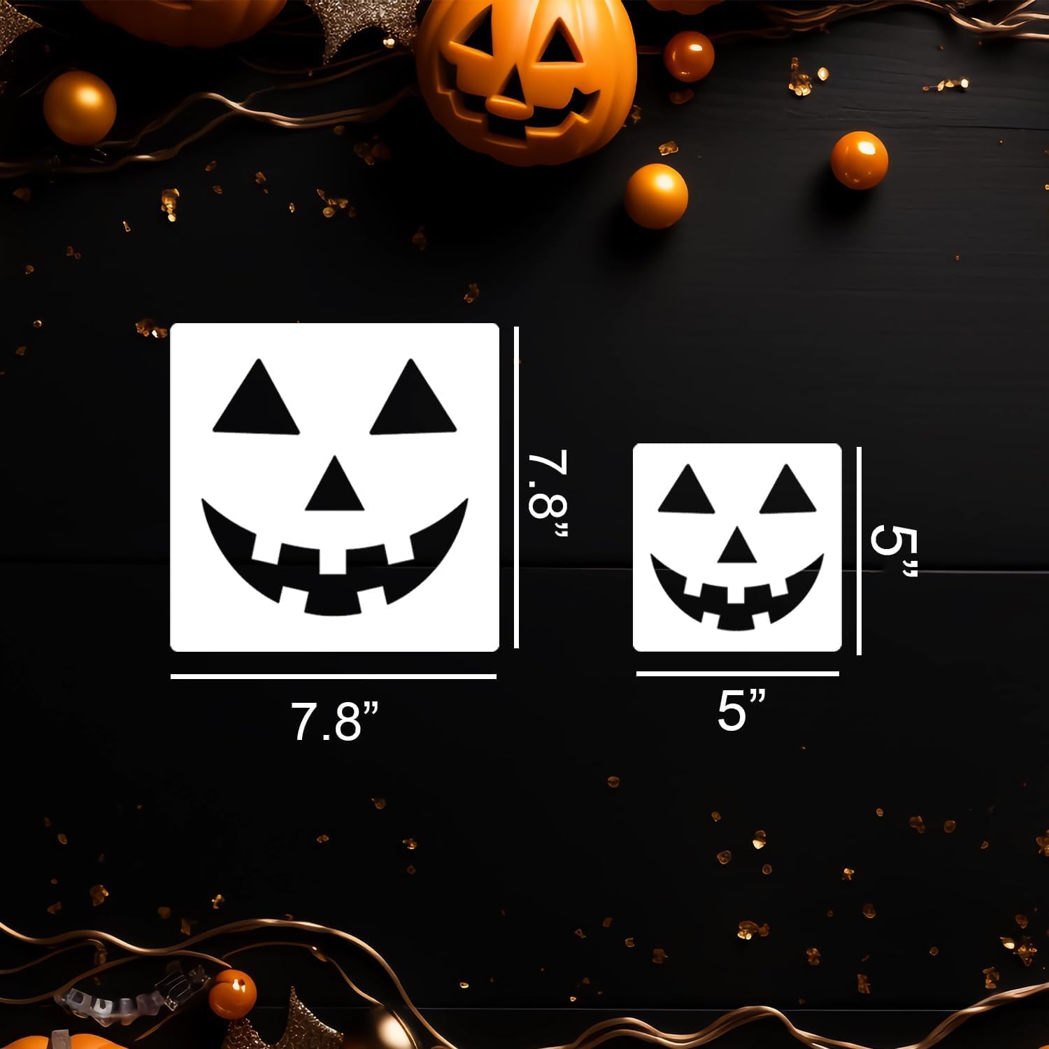 10 Pcs Halloween Stencils for Pumpkin & Ghost Faces | Reusable Painting Stencils