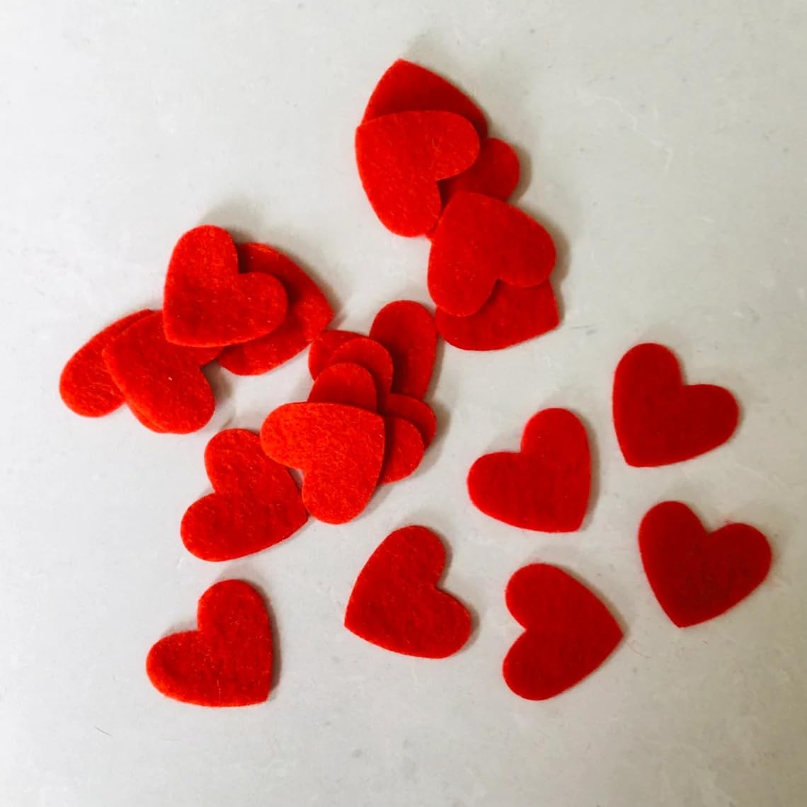 Pack of 40 Small Felt Hearts – 2 Inch Red Die-Cut Felt Shapes