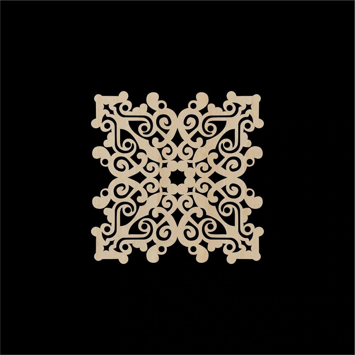 Haoser Home Décor Geometic Laser Cut Carved Panel for Living Room, Windows, Room Partition (Square Panel-12) - Haoser