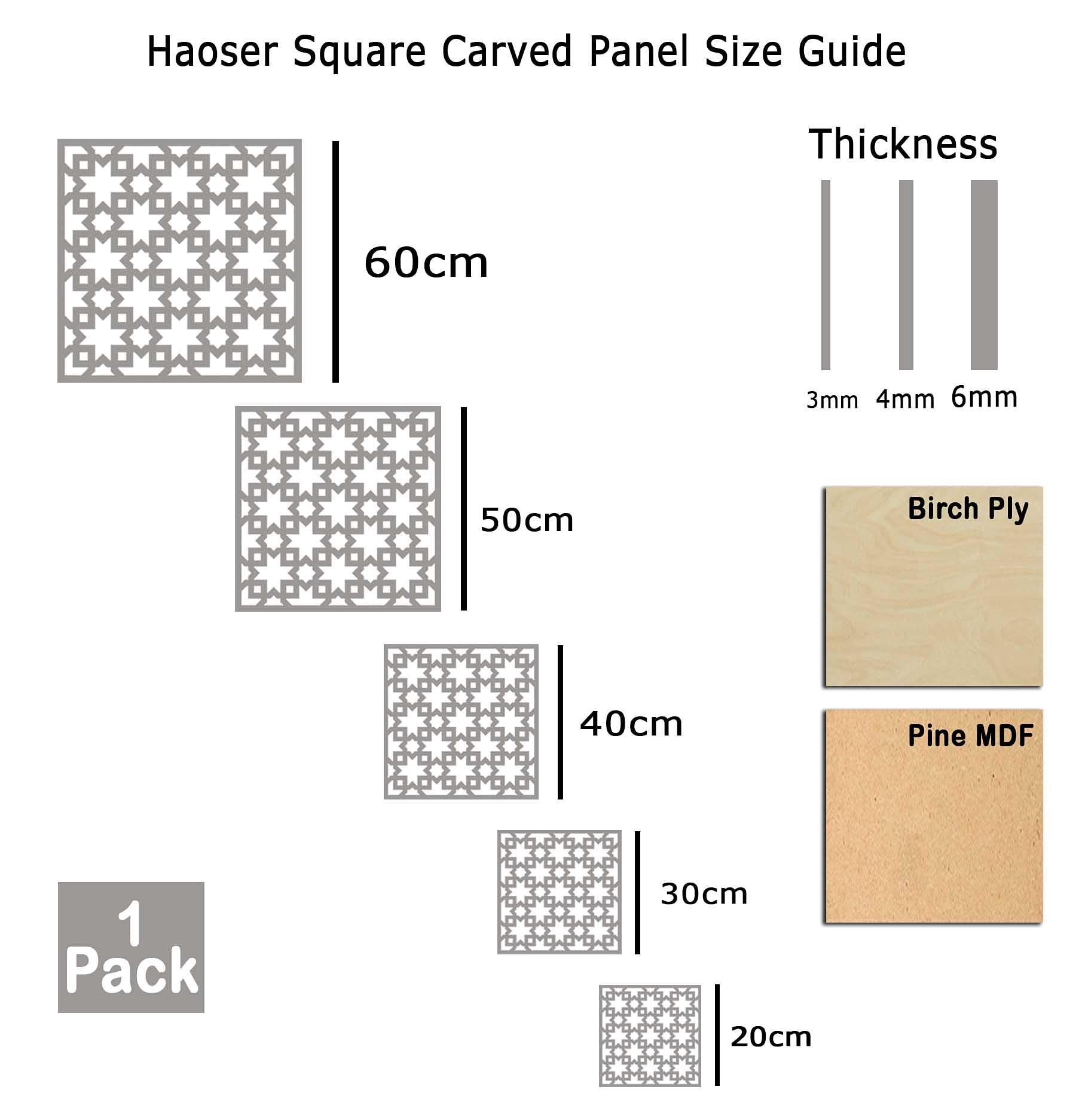 Haoser Birch Ply-3mm Wooden Panel for Room Divider/Partition, Wall Decor Pack of 1 Geometric Laser Cut Carved Panel  (Panle-2) - Haoser