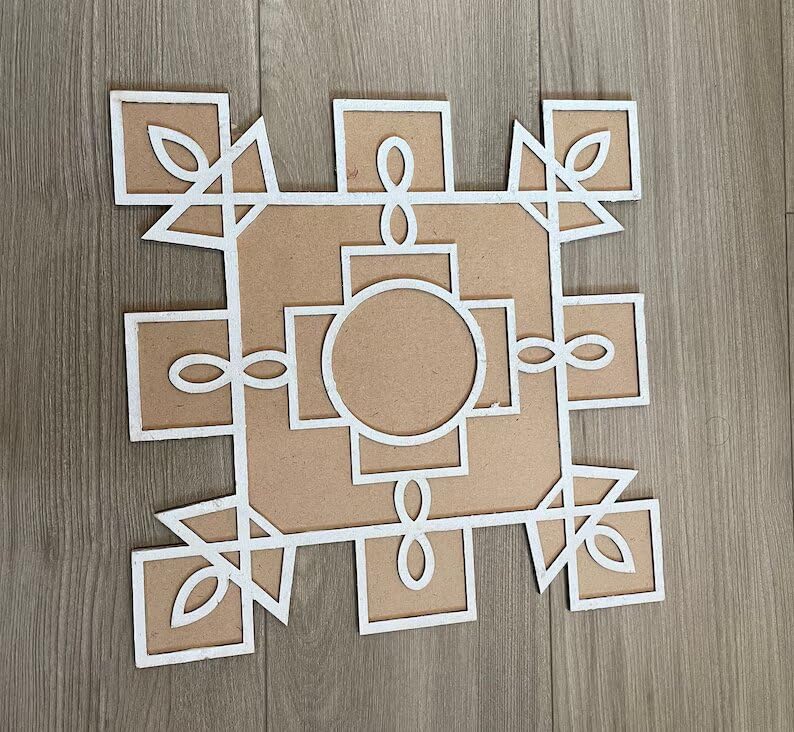Haoser MDF Rangole Decoration(11 in) Stencil for Decor DIY Craft