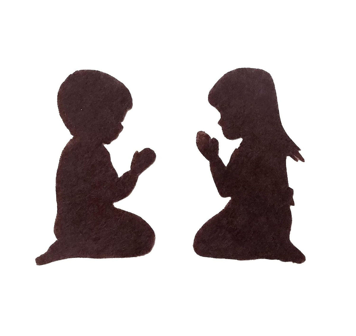 2 Pcs Praying Boy & Girl Felt Cutouts | Religious Craft Shapes for DIY, Church Decoration