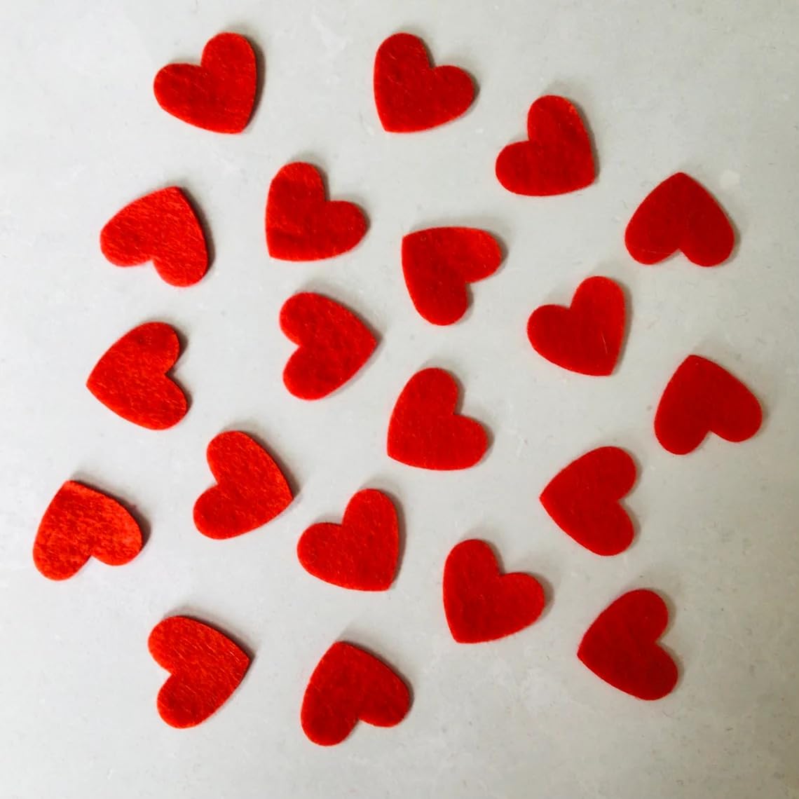 Pack of 40 Small Felt Hearts – 2 Inch Red Die-Cut Felt Shapes