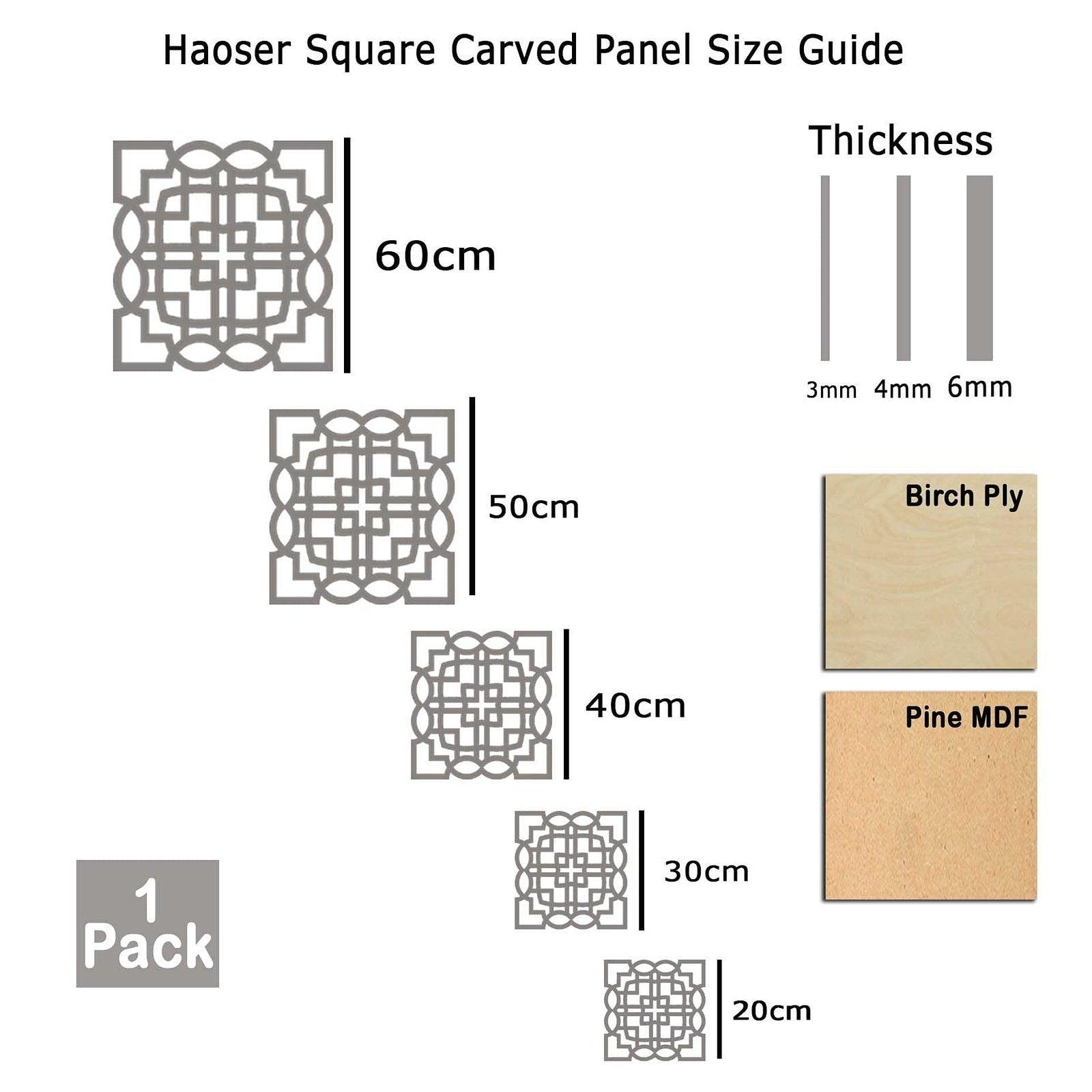 Haoser Birch Ply-3mm Wooden Panel for Room Divider/Partition, Wall Decor Pack of 1 Geometric Laser Cut Carved Panel  (Panle-6) - Haoser