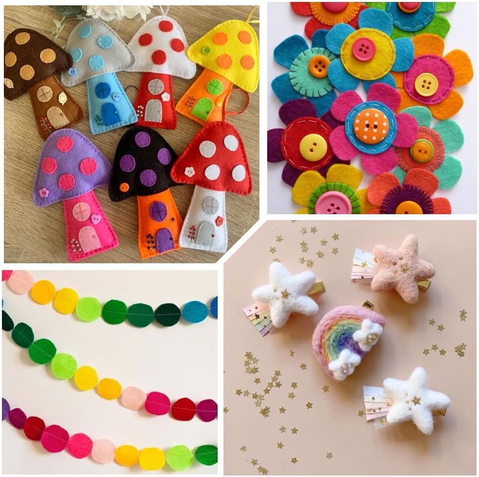 100 Pcs 1 Inch Blue Felt Circles – Pre-Cut Round Felt Fabric