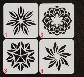 4 Pcs Plastic Circular Mandala Art Stencils – 8x8 Inch Reusable Drawing Painting Stencil