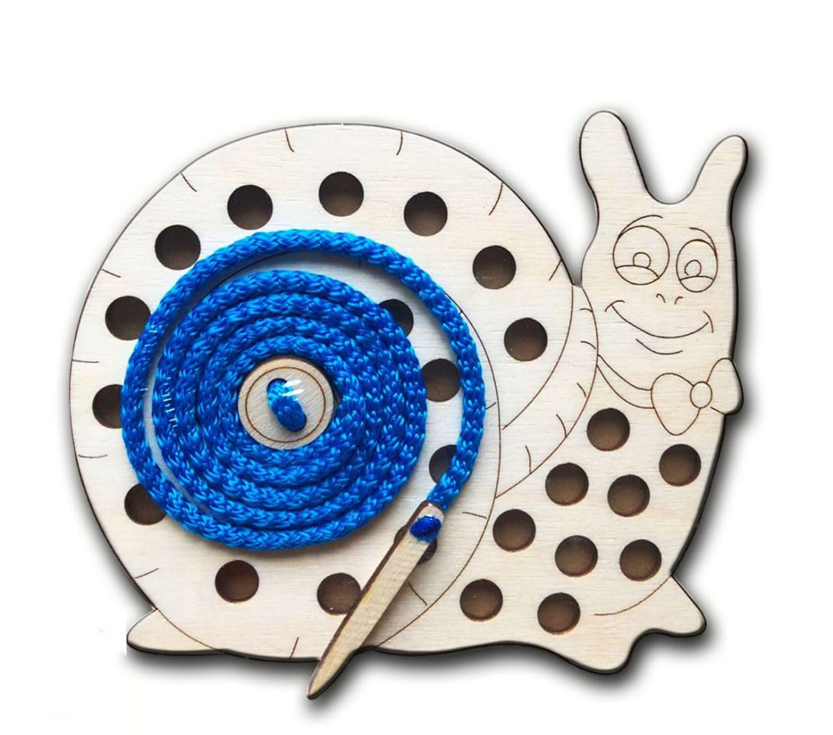 Wooden Lacing Toy for Kids | Montessori Threading Board with Lace | Fine Motor Skills Learning Toy