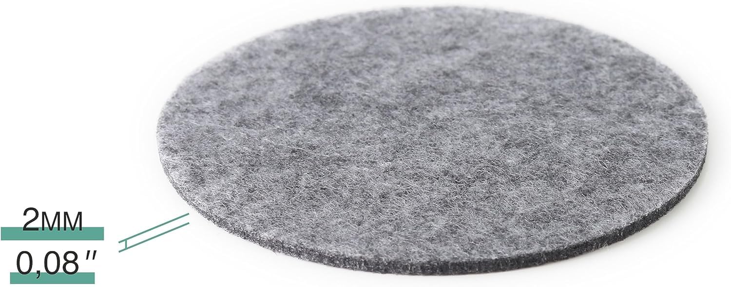 Gray Felt Drink Coasters Round Absorbent Cup Mats for Table Protection