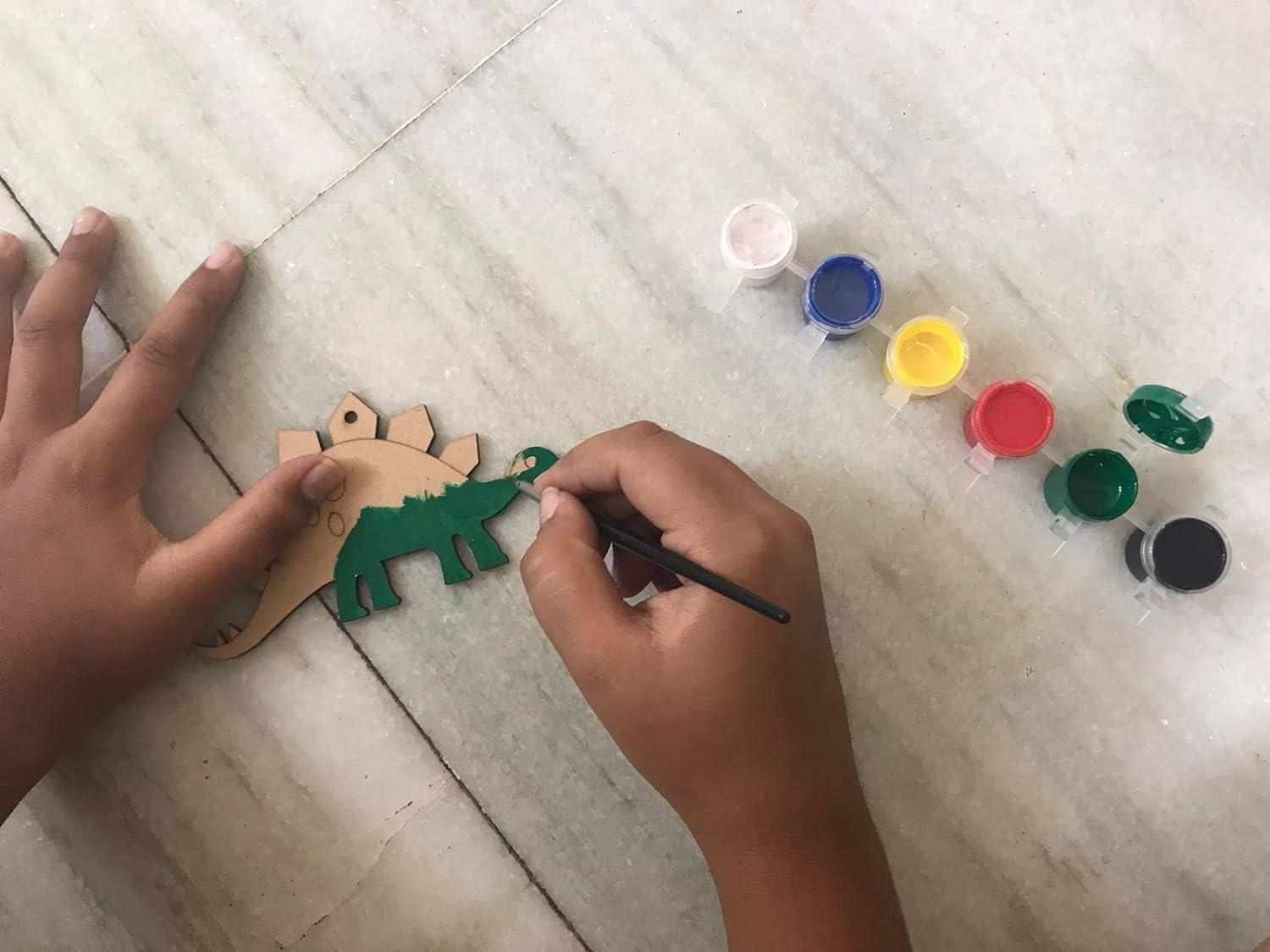 The brown box Dinosaur Painting Kit for Kids,Arts and Crafts for Kids Ages 6-8, 8-12,Gifts for Boys and Girls,Hobby kit,DIY Activity Kit,Art Kit (Dinosaur),Educational Toys for Kids,MDF Cutouts - Haoser