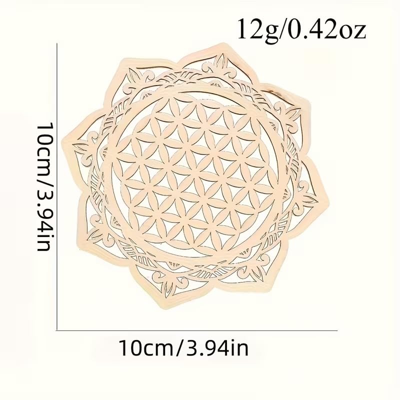 Mandala Flower of Life Wooden Plaques | Hollow-Out MDF Wood Decorative Cards & Coasters | Unfinished DIY Craft