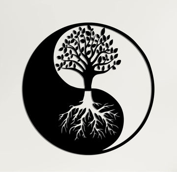 Curious Button Wall Hanging Art Beautiful Design Wooden Wall Tree of Life Art Shape Decor for Living Room, Bedroom, Hallway Decor Kitchen Wall Ornament (28cm) - Haoser
