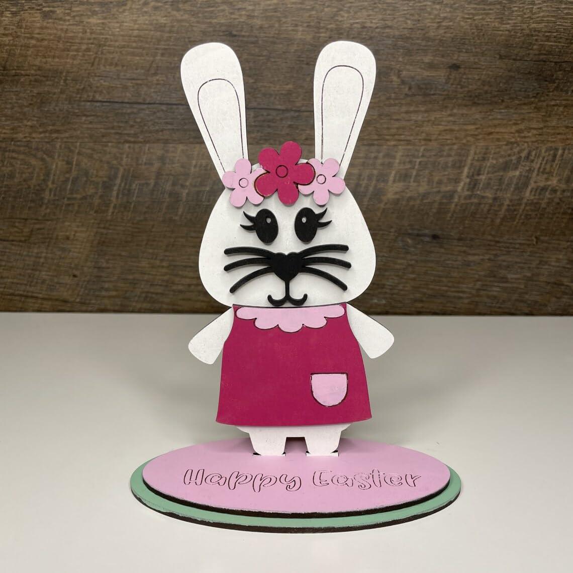 Haoser Easter Bunny with Custom Faces and Clothes for DIY Craft Kits, Kids Coloring kits-24 pc - Haoser