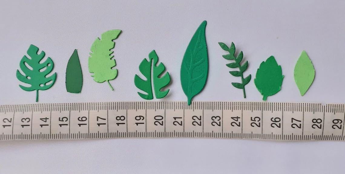 50 Pcs Die Cut Green Leaves for Crafts – Card Making Leaf Embellishments