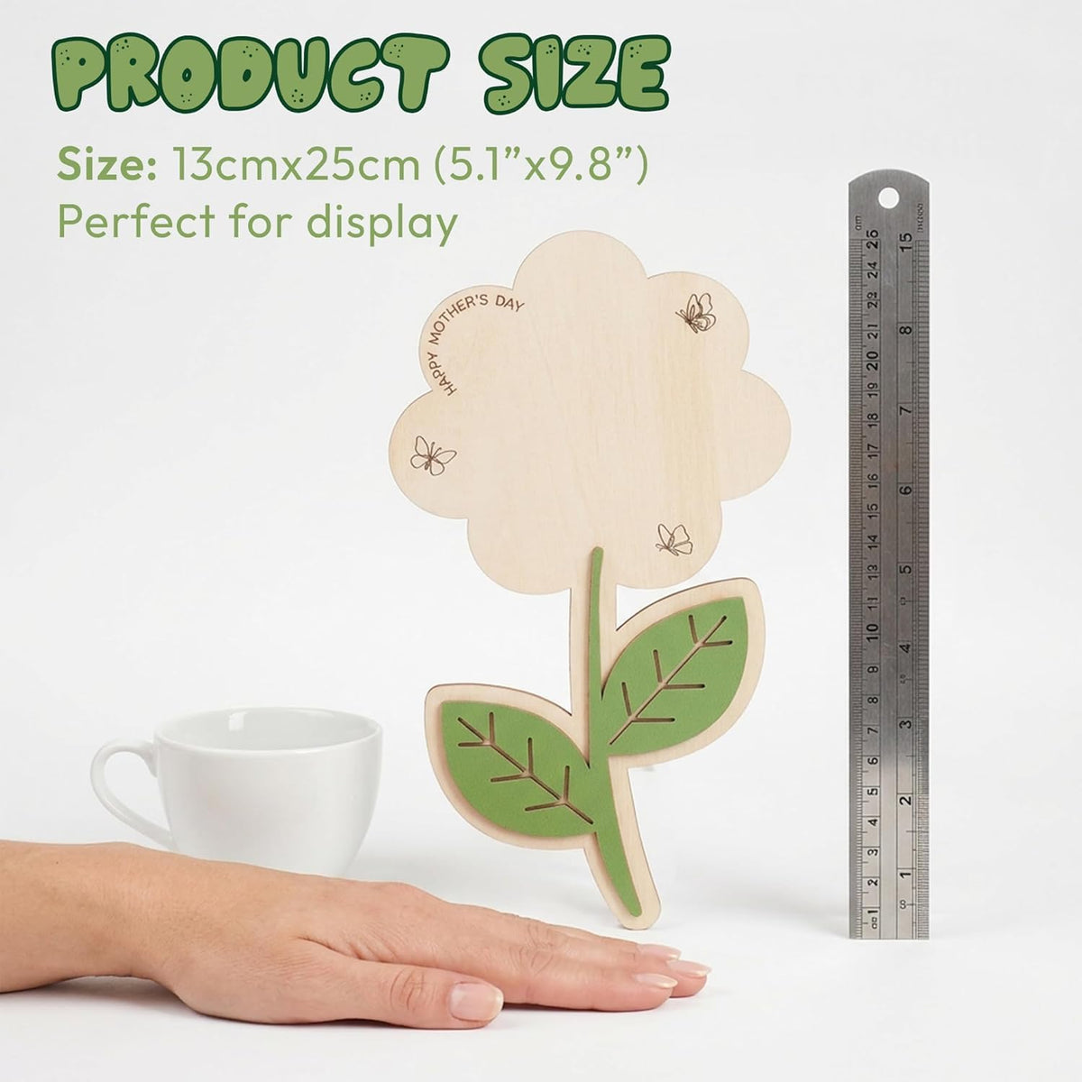 DIY Mothers Day Handprint Wooden Flower Craft for Kids | Rose Bouquet Keepsake