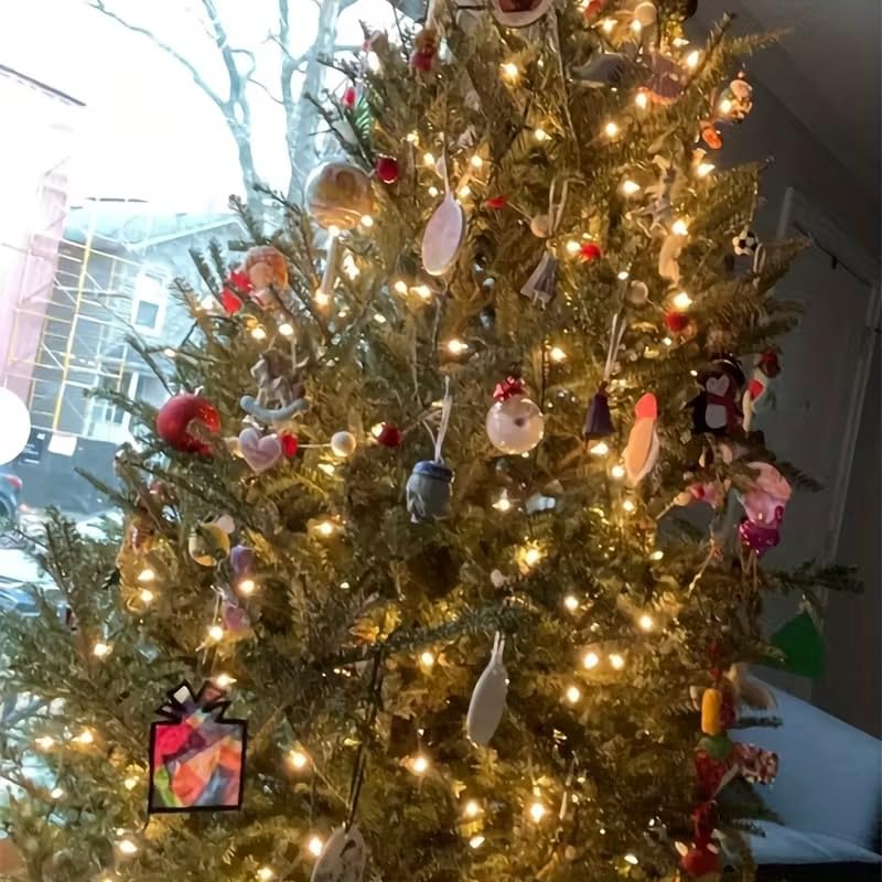 2 pcs Red & White Felt Pom Pom Garland – 3.28 Ft Each (6.56 Ft Total) | Handmade Christmas Tree & Mantel Decoration, Holiday Wall Hanging, Festive Party Supplies & Home Seasonal Décor