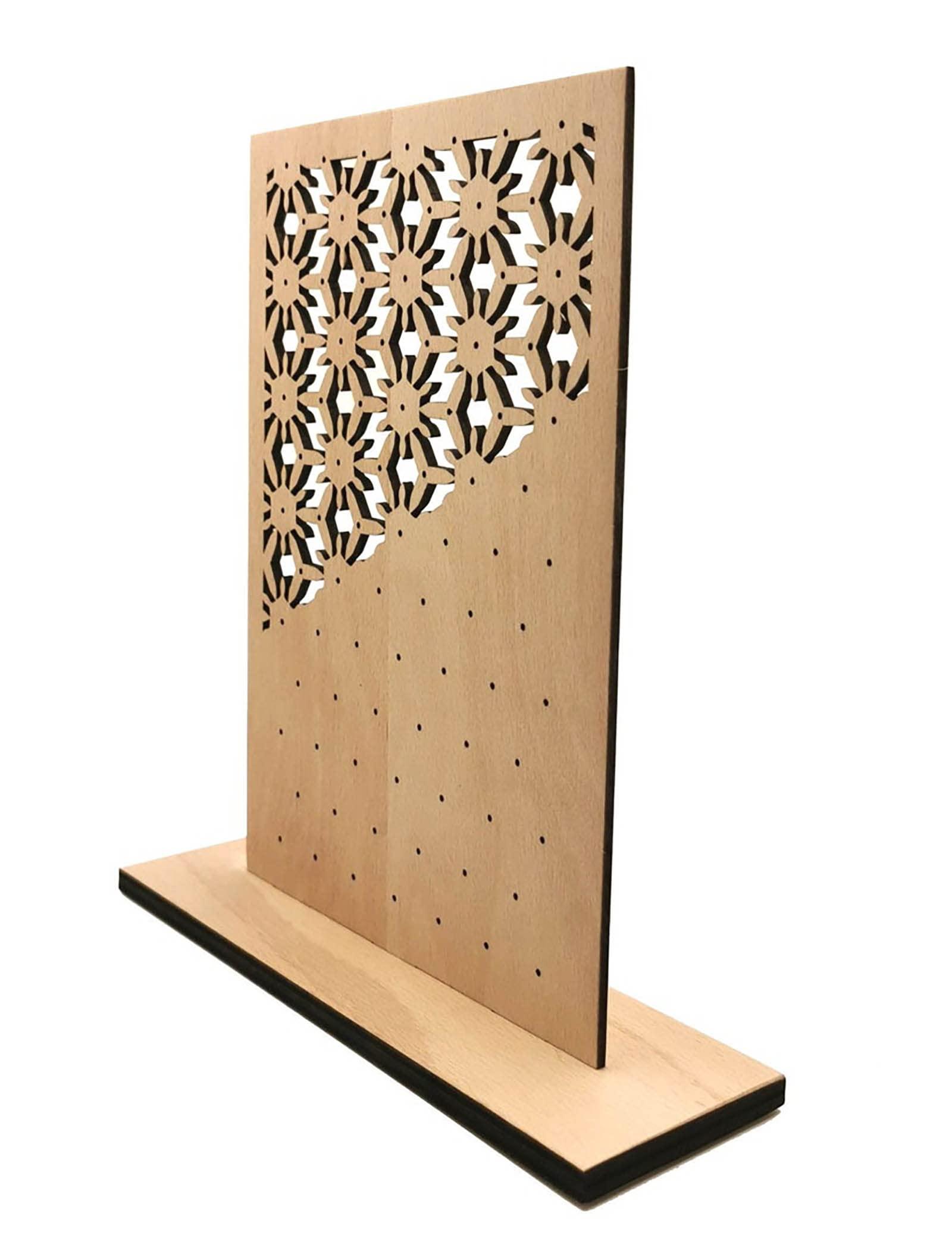 Haoser Wooden Earring Display Stand, Honeycomb Earring Organizer Earring Display Wood Hanging Jewelry Organizer for Stud Earrings (Earring Holder-11) - Haoser