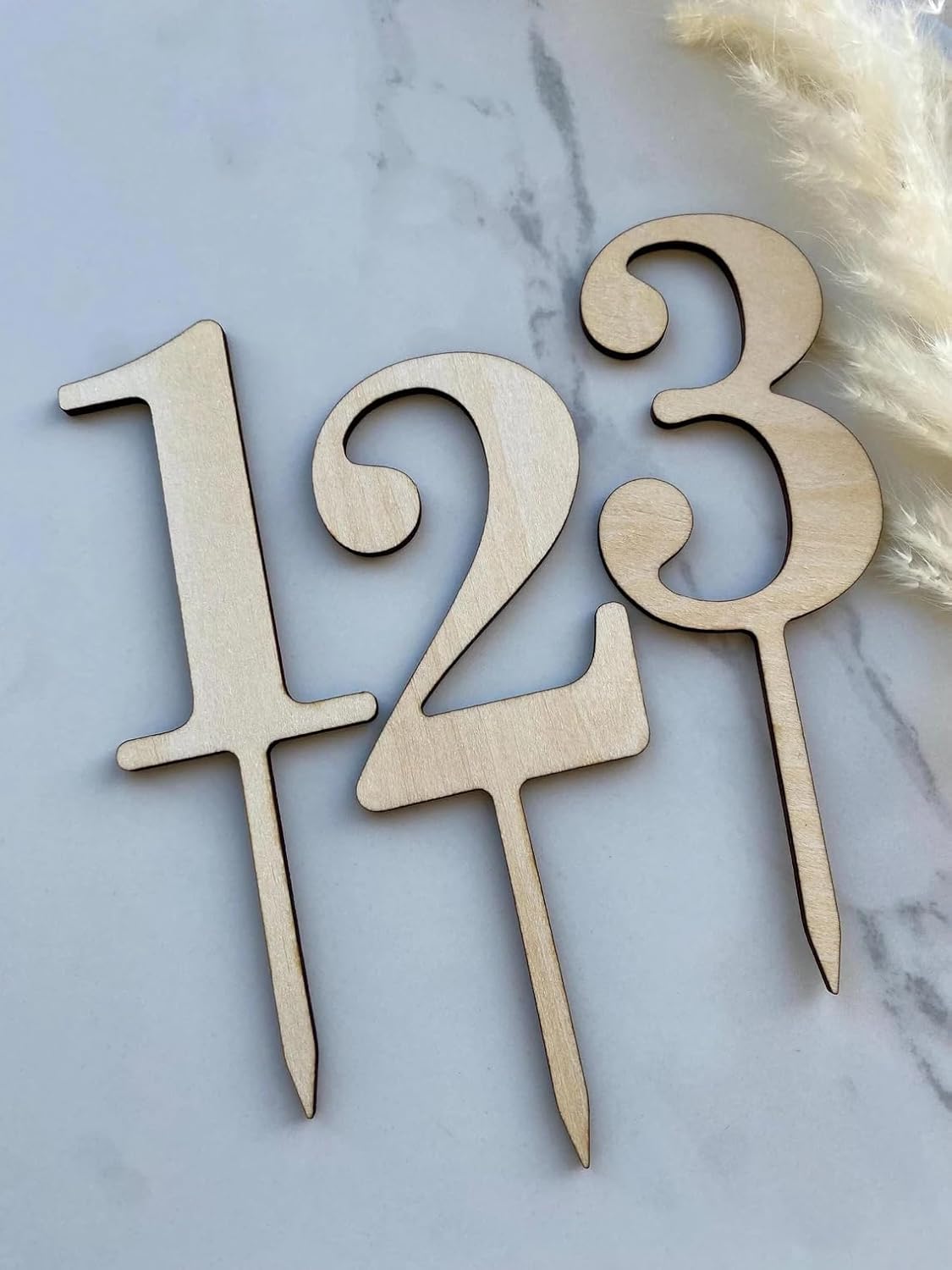Wooden Number Cake Topper Set | Birthday Party Decoration for Boys & Girls