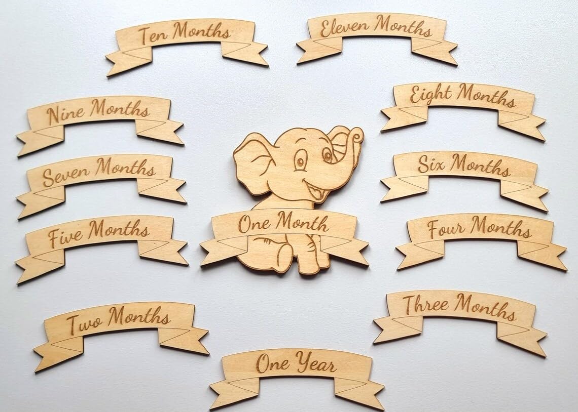 Elephant Interchangeable Baby Milestone Plaque