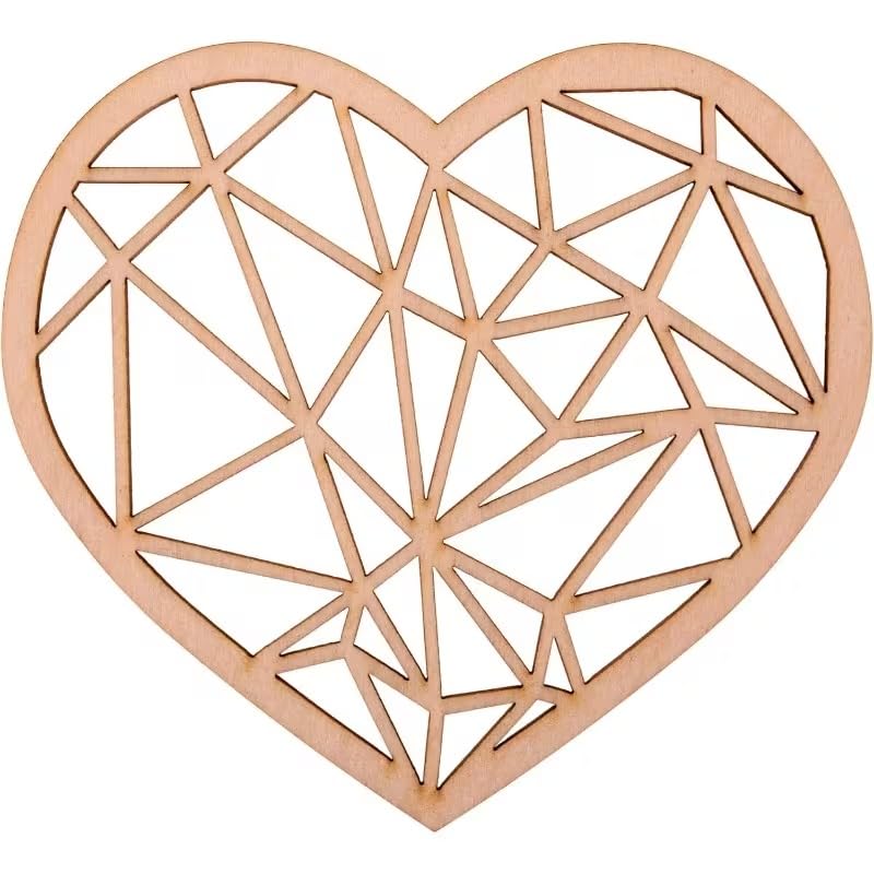 20 Pcs Wooden Heart-Shaped Coasters for Coffee & Tea | Unfinished MDF Wood Cutouts for DIY Crafts