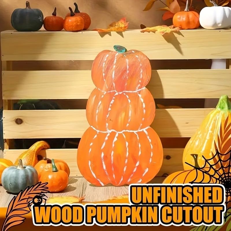 10 Pcs Pumpkin Wooden Cutouts for DIY Craft | MDF Craft Shapes