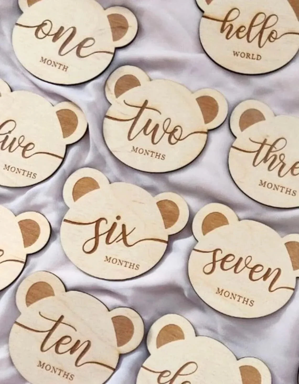 Haoser Teddy Bear Milestone Cards, Wooden Milestone Cards, Milestone, First Baby Milestones, Baby Shower Gift, Gender Neutral Gift - Haoser