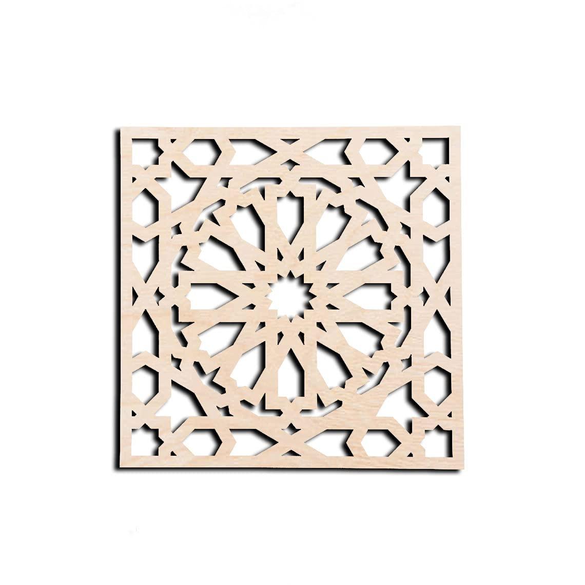 Haoser Home Décor Geometic Laser Cut Carved Panel for Living Room, Windows, Room Partition (Square Panel-7) - Haoser
