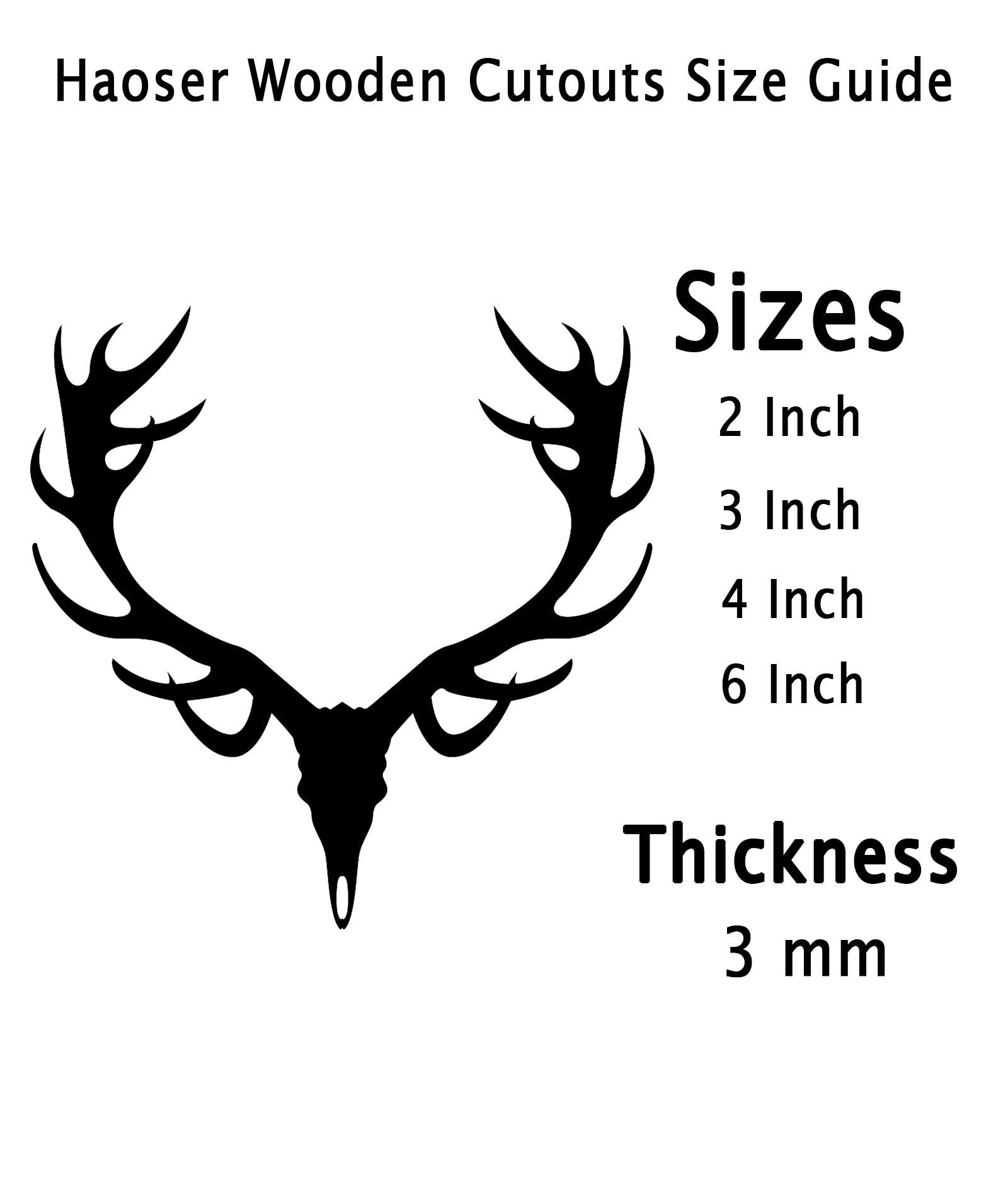 Haoser 3mm Wooden Horn Cutouts for Scrapbooking Arts Crafts DIY Decoration Display Décor - Haoser