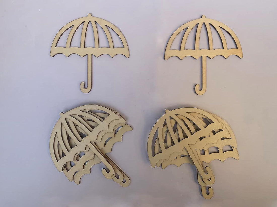 Haoser Unfinished Wood Ornaments to Create Wall Decor with These Umbrella Shape Cutouts Made of Laser Cut MDF Cutouts for DIY Craft Supplies - Haoser