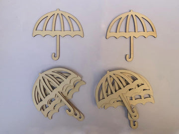 Haoser Unfinished Wood Ornaments to Create Wall Decor with These Umbrella Shape Cutouts Made of Laser Cut MDF Cutouts for DIY Craft Supplies - Haoser