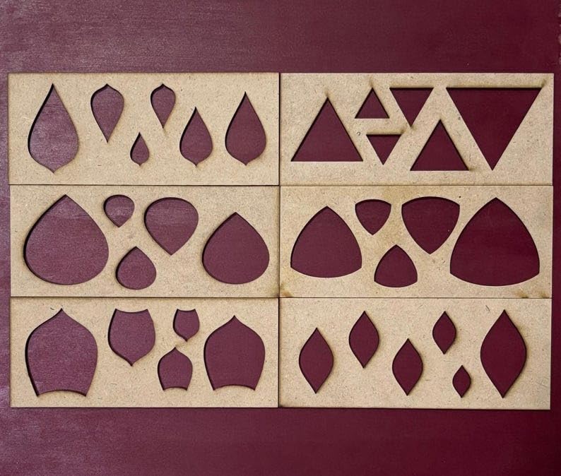 Mandala Art Stencils Set – 12 Unique Shapes in Different Sizes | MDF Stencil Kit for Dot