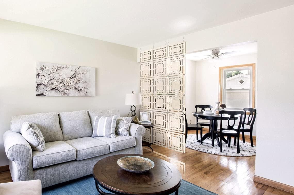 Wooden Room Partition for Living Room, Wood Screen Separators, Room Wall Divider - Haoser