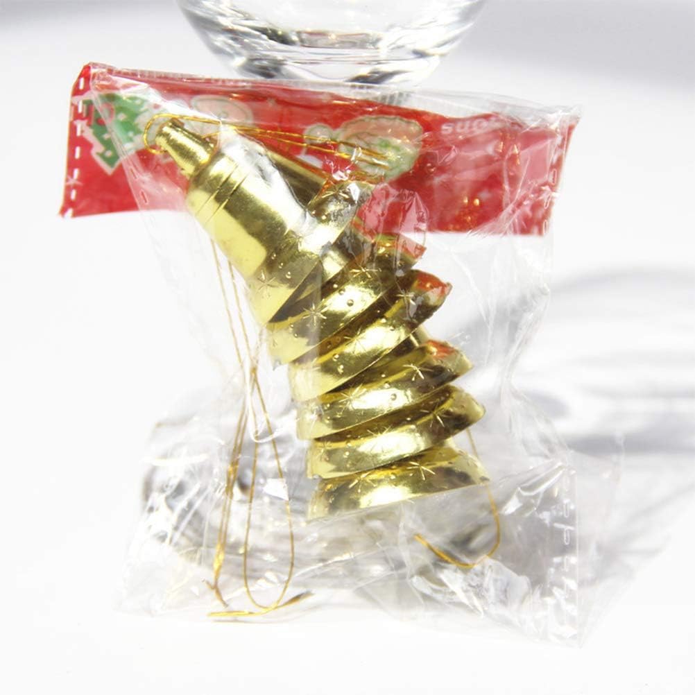 Haoser Pack of 12 Golden Colour Bells Christmas Tree Ornaments Xmas Tree hangings Ornaments-Christmas Tree Hanging Ornament