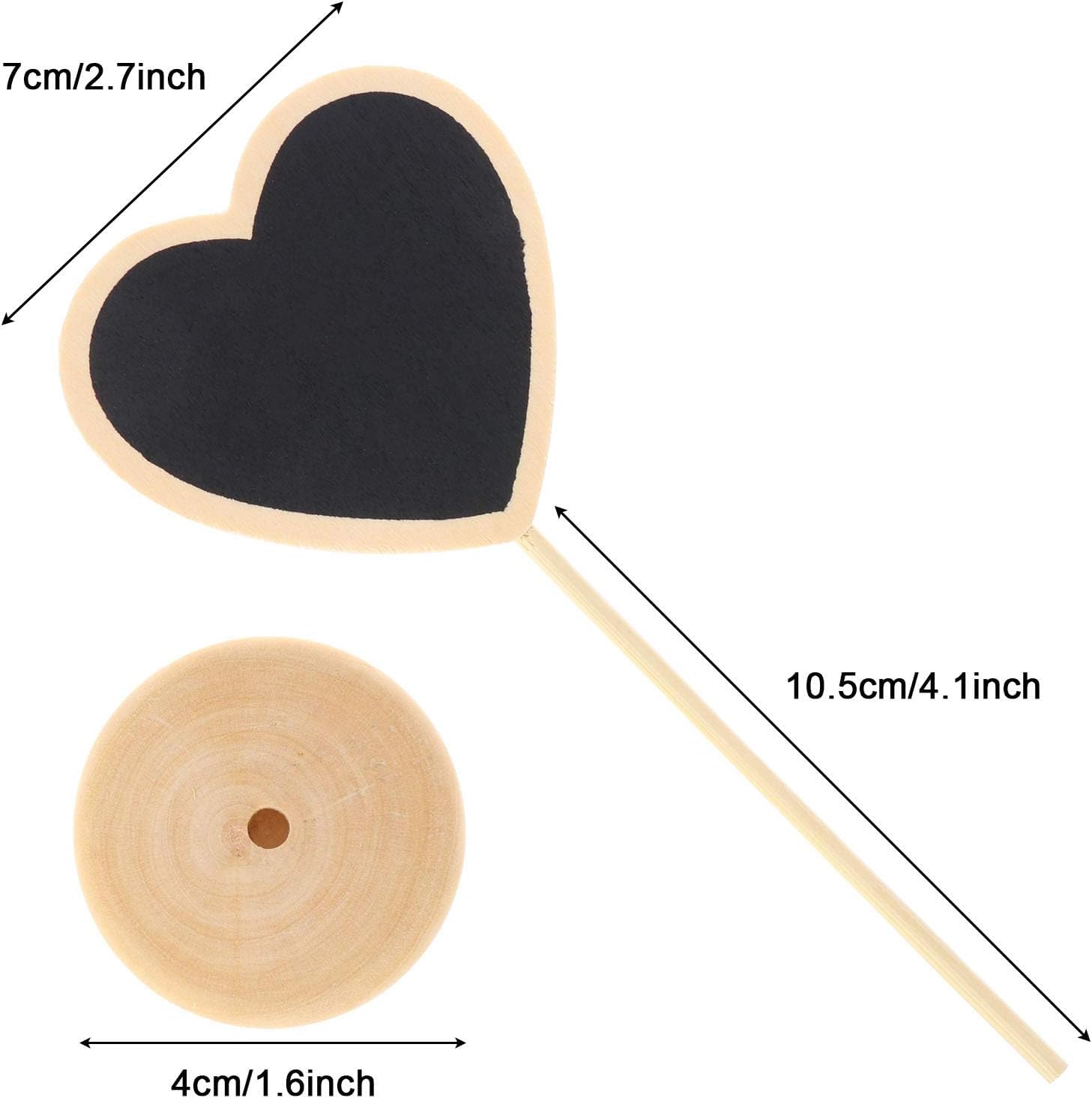 12 Pcs Mini Heart Chalkboards with Stand | Wooden Blackboard Signs for Wedding, Birthday Party, Table Numbers, Food Labels & Special Event Decoration (4.1 x 2.7 Inch)