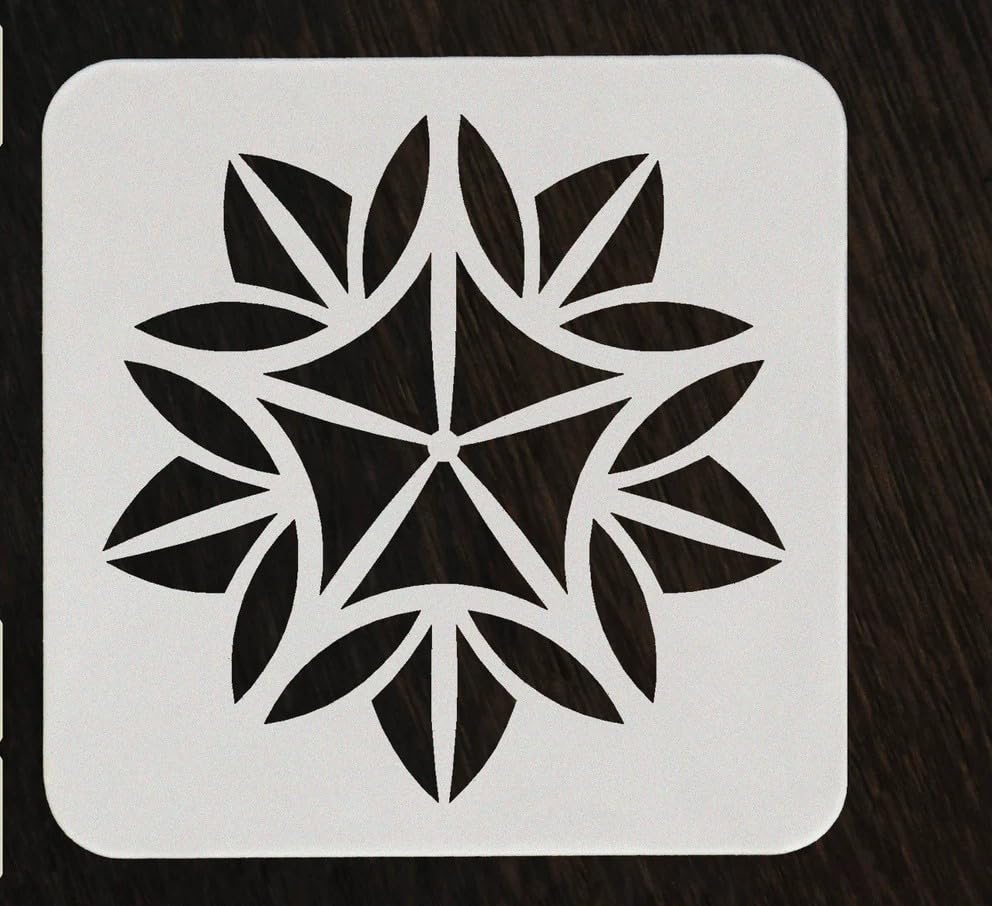 4 Pcs Plastic Circular Mandala Art Stencils – 8x8 Inch Reusable Drawing Painting Stencil