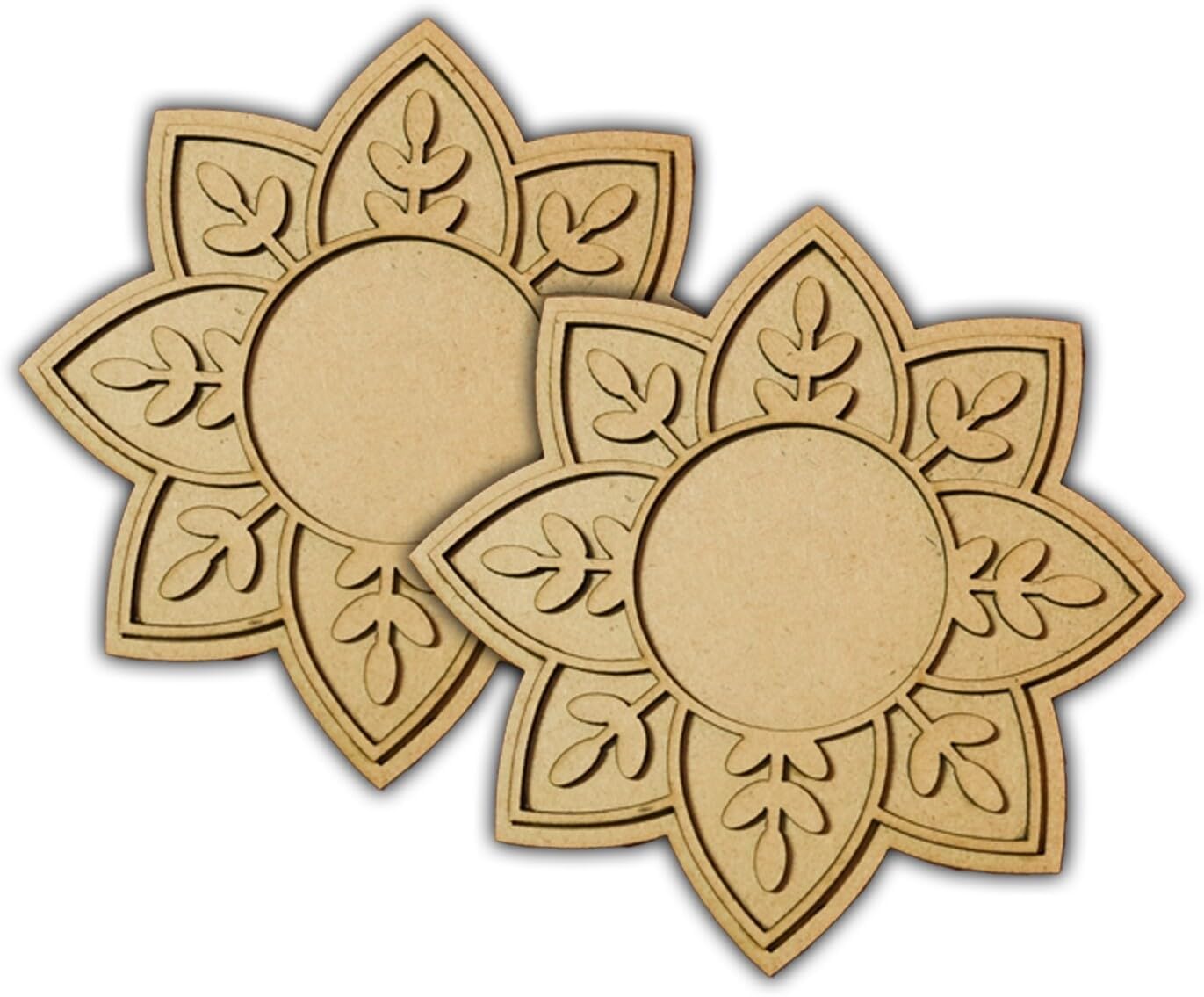 Pack of 2 Wooden Tealight Holders for Home & Office Décor | Pine MDF Elegant Candle Stand for Puja, Diwali, Living Room & Table Decoration