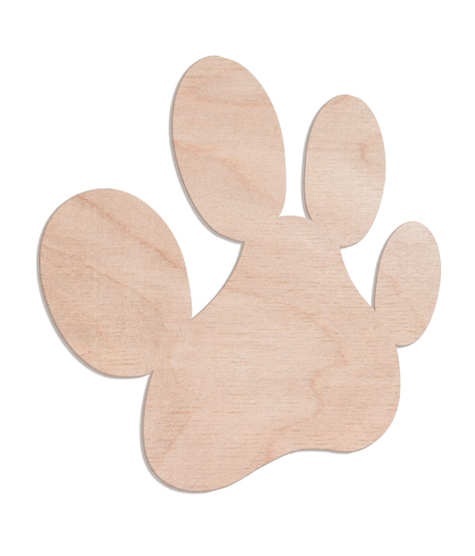 Haoser 3mm Wooden Dog Feet Cutouts for Scrapbooking Arts Crafts DIY Decoration Display Décor - Haoser