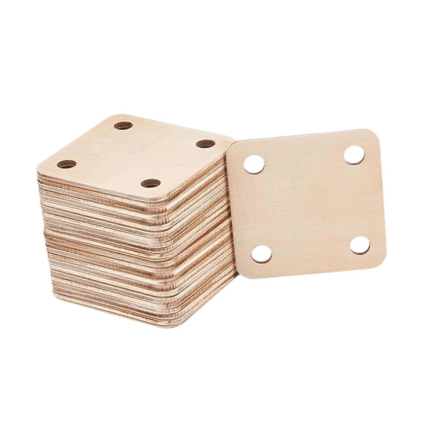 Pack of 12 Wooden MDF Weaving Cards Set | 2x2 Inch Tablet Weaving Cards for Handmade Loom Projects | Square Wooden Loom Cards with 4 Holes | DIY Craft Weaving Supplies