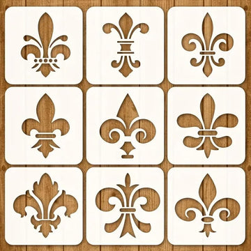 9 Pcs Irregular Flower Stencil Set – 3.94x3.94 Inch Reusable Painting Template – DIY Art & Craft Stencils for Walls, Canvas, Fabric, Journals, Scrapbooking, Home & Furniture Decoration
