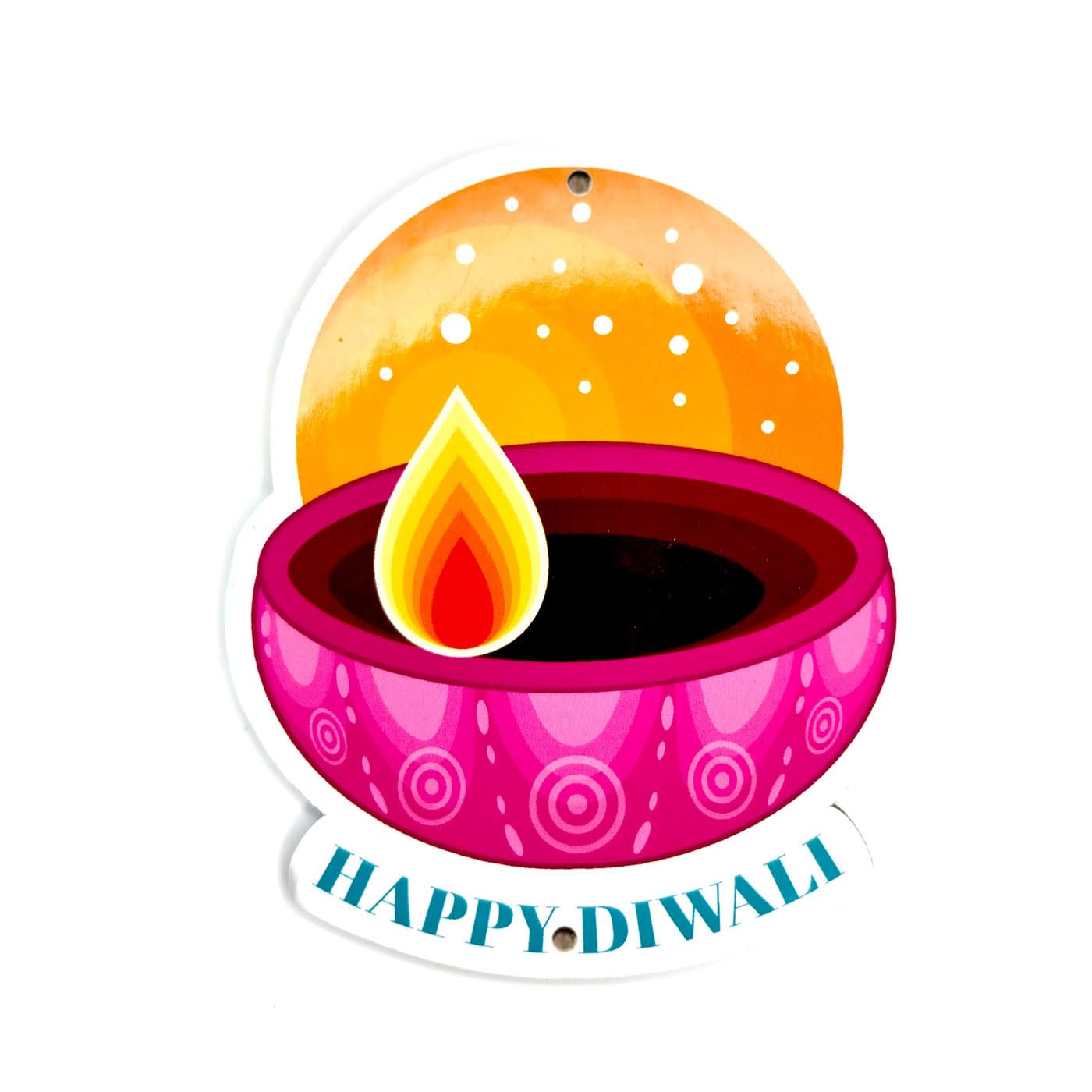 Haoser Wooden Hanging Deepak for Diwali Decoration Set of 9 Pcs