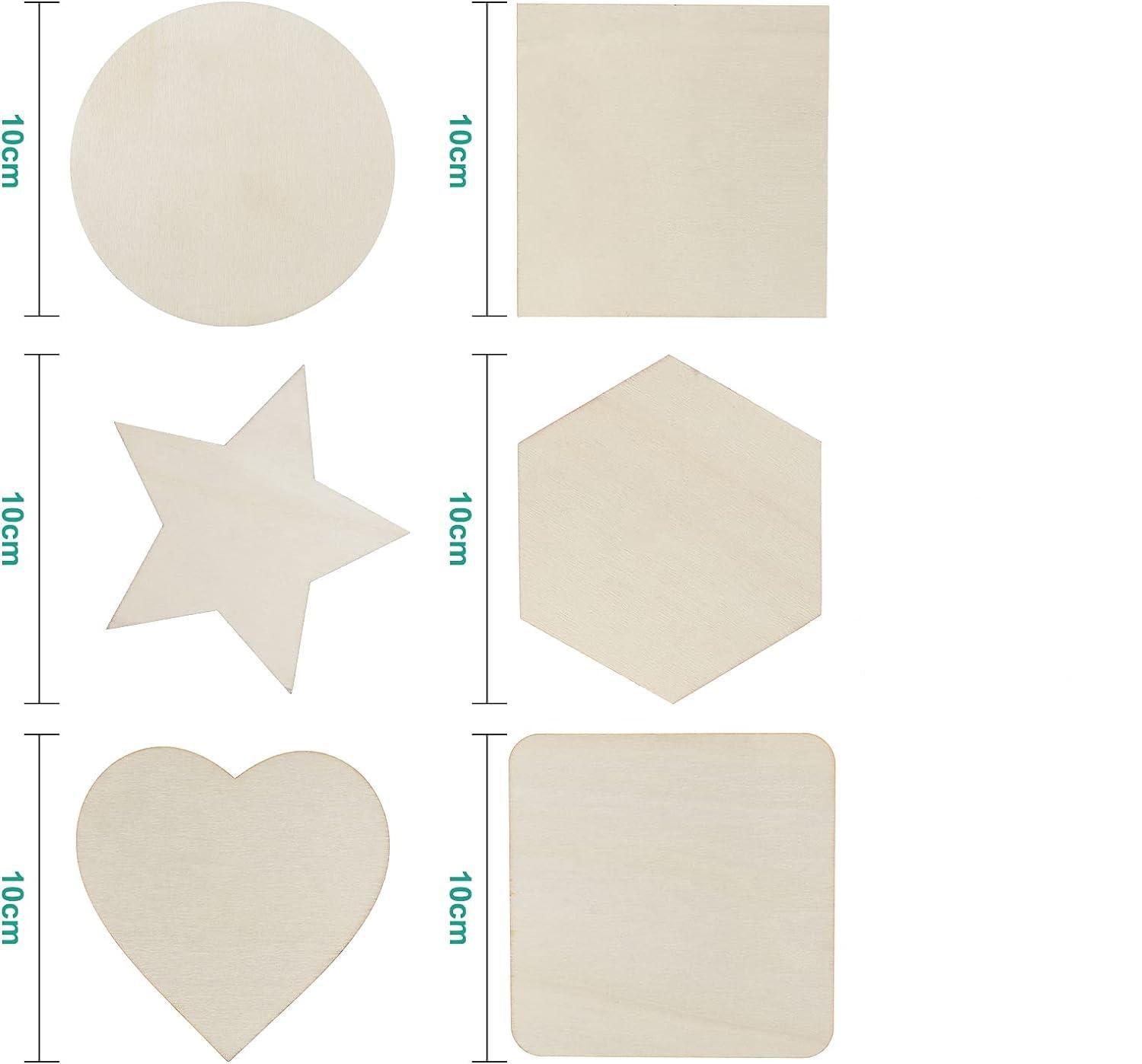Haoser Pack of 20 Blank Wooden MDF Square Coaster for Craft Painting, DIY Square MDF Boards, MDF Cutouts for Art and Craft (4x4 Inch) - Haoser