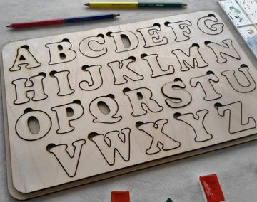 Haoser Wooden English Alphabet Letters, lphabet Toy, Wooden Capital Alphabets Letters,Learning Educational Puzzle Toy for Kids - Haoser