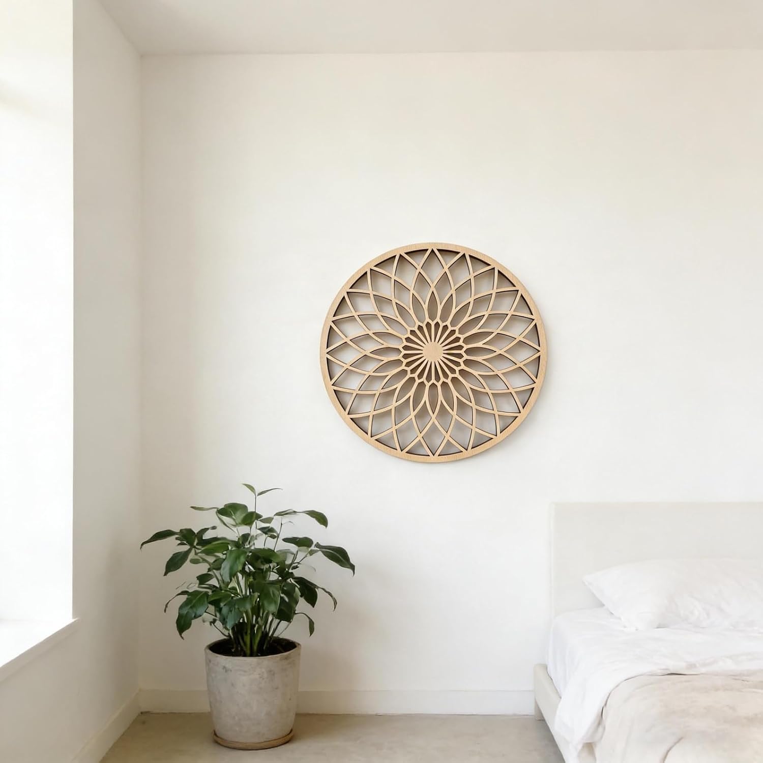 Handmade Geometric Wooden Mandala Wall Hanging | Minimalist Mandala