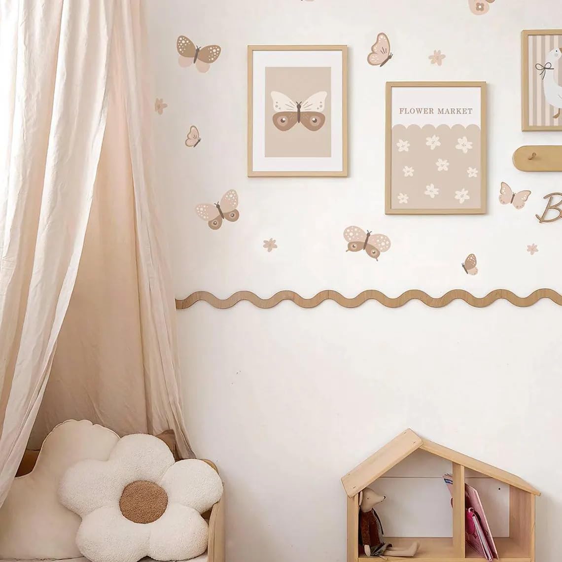 Pack of 5 Wooden Zigzag Wall Moulding – 56cm Chair Rail Cornice Trim