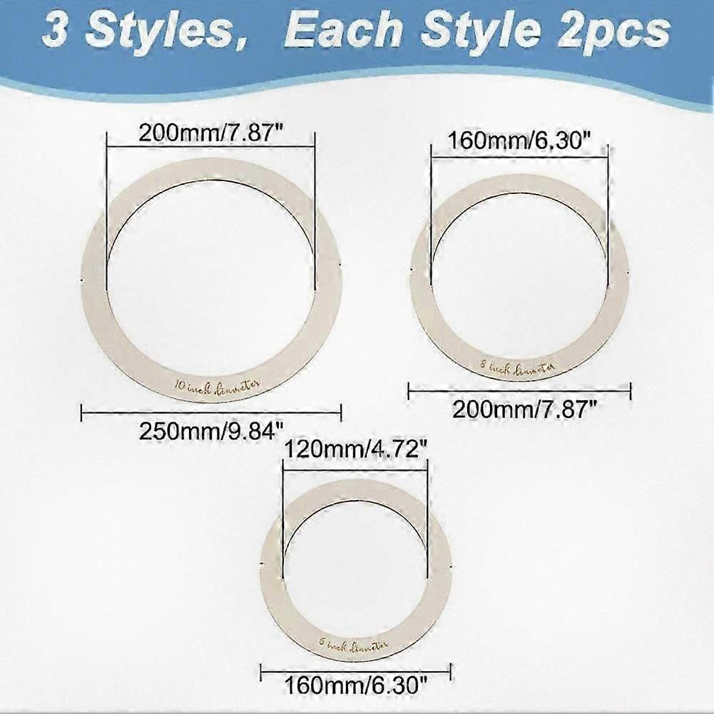 6 Pcs Wooden Macrame Ring Cutting Molds – DIY Craft Template for Wall Hanging & Knotting, 3 Sizes (20cm, 26.7cm, 33.3cm), 2 Pcs Each for Macrame Projects