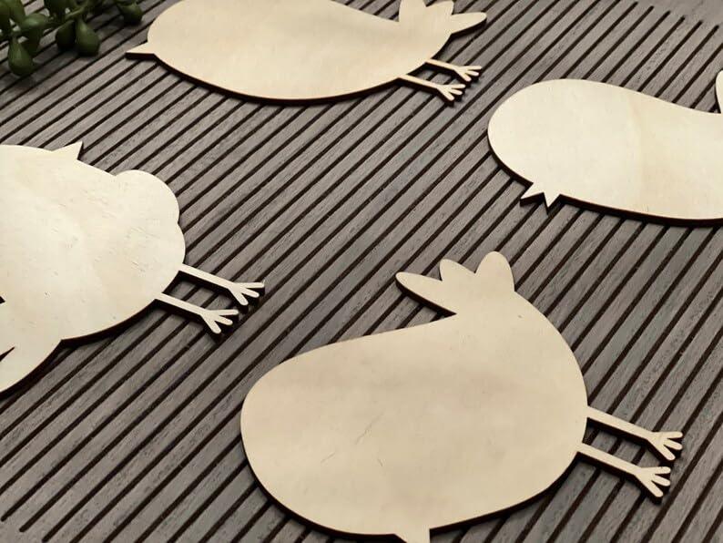 Haoser Pack 12 pcs Birds Crafting Cutouts, Unfinished Wood Birds, Bird Wood Shapes, 12 Piececs Bird Wood DIY Crafts Cutouts,Bird Wood DIY Crafts Cutouts,Hanging Wooden Birds Ornaments - Haoser