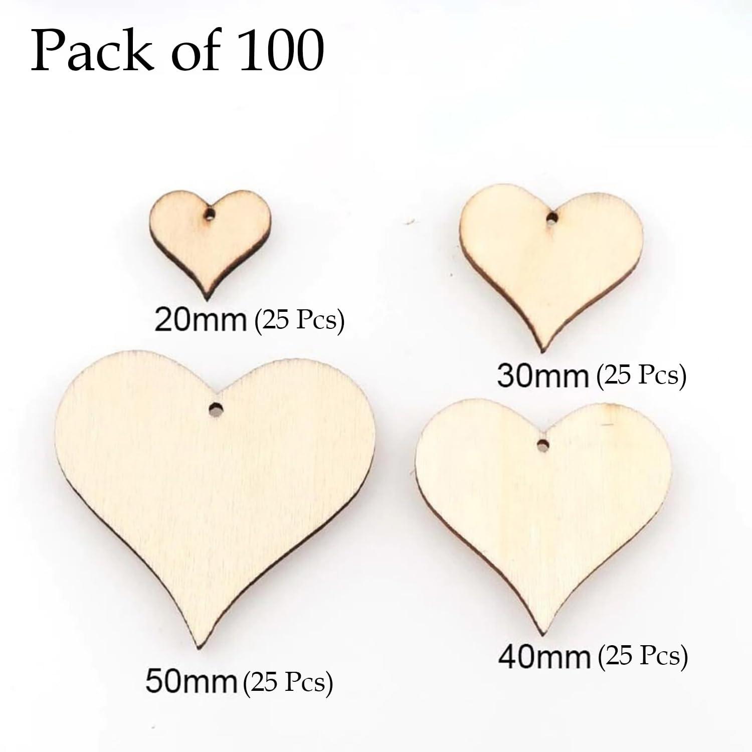 Haoser Unfinished Blank Love Heart Wood Pieces, Heart Shape Wooden Crafts Coasters for DIY Architectural Models Drawing Painting Wood Engraving Wood Burning Laser Scroll Sawing - Haoser